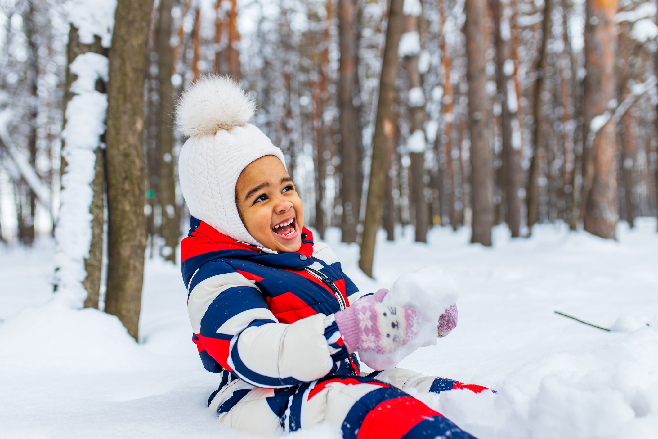 Child in the snow.